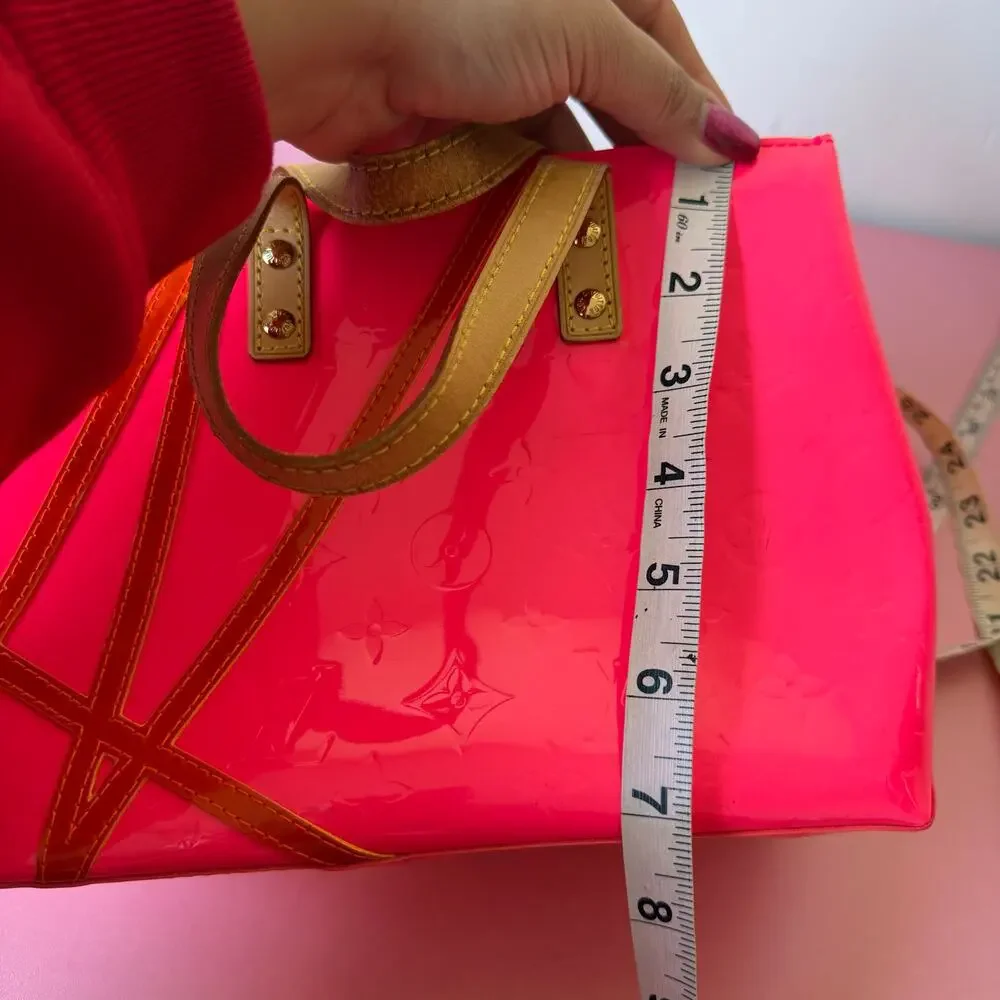 Louis Vuitton Robert Wilson Monogrm Vernis Fluo Reade PM Tote Pink Orange RARE - Picture 12 of 15